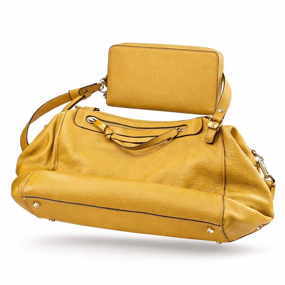 Coach Yellow Leather Satchel and Wallet Set - Picture 2 of 2